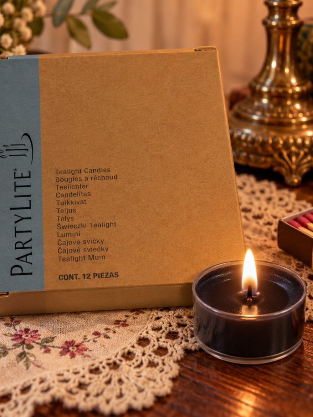 Vintage PartyLite Black Cherry Universal Tealight Candles V0482 – Full Box of 12